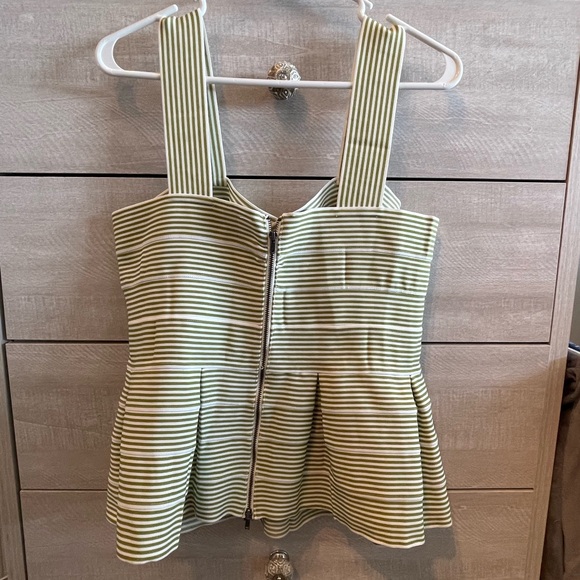 Cute Green and White Striped Peplum Top from Anthropologie / HD in Paris - Picture 7 of 15